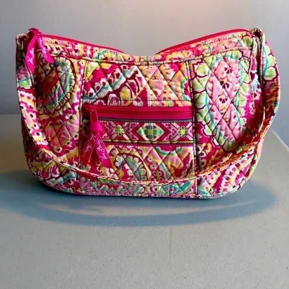 Vera Bradley 100% cotton Capri melon paisley bucket tote bag purse - Picture 1 of 8